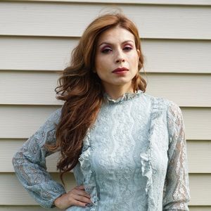 Romantic Mint Green Lace Long Sleeve Ultra Pink Blouse.